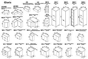 Set mobila bucatarie Ambianta Gloria 3.1x2.6 m Mint