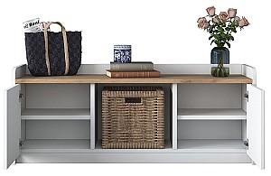 Dulap pentru incaltaminte Trendy P2 1808 Alb/Nuc (Maro)