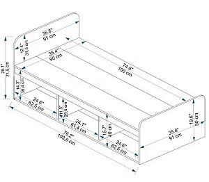 Pat Trendy Akser 90x190 cm Pin Atlantic Antracit
