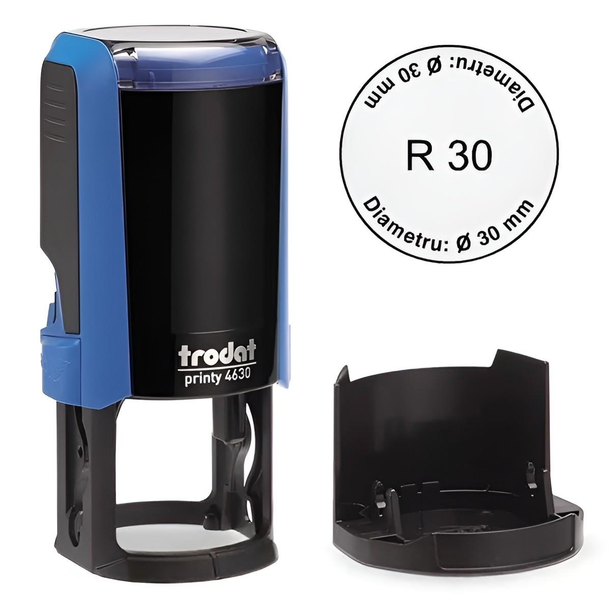 Stampila Trodat PRINTY R4630, diametrul 30 mm, albastră 80355
