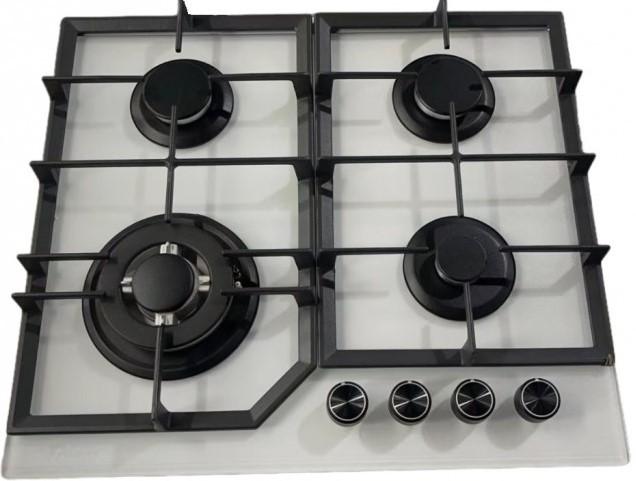 Plita pe gaz incorporabila Tornado H77-6004SR MATT GL WH