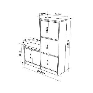 Dulap pentru incaltaminte Trendy Oslo Gri