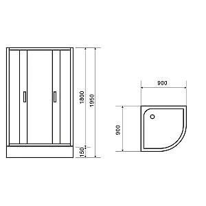Cabina de dus VLM BE1001/90C Matt