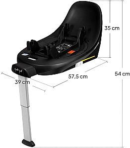 Scaun auto copii Lionelo Moxie Black Carbon și bază Isofix