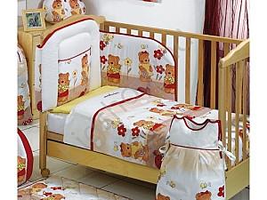 Lenjerie de pat Italbaby Gardening Bears (alb)