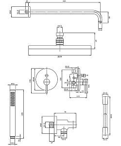 Set de duș Omnires Y Graphite SYSY35GR