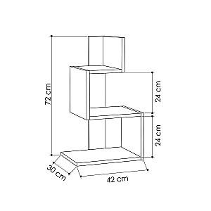 Masuta laterala Trendy Rosie Alb/Stejar (Bej)