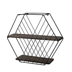 Raft de perete Trendy Anemone Vulgaris Negru/Nuc inchis (Maro)