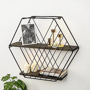 Raft de perete Trendy Anemone Vulgaris Negru/Nuc inchis (Maro)