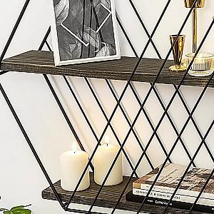 Raft de perete Trendy Anemone Vulgaris Negru/Nuc inchis (Maro)