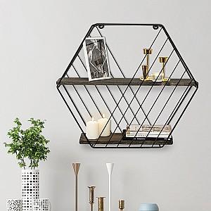 Raft de perete Trendy Anemone Vulgaris Negru/Nuc inchis (Maro)