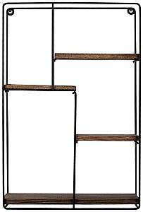 Raft de perete Trendy Lotus Negru/Nuc (Maro)