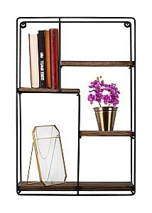 Raft de perete Trendy Lotus Negru/Nuc (Maro)