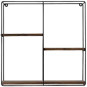 Raft de perete Trendy Liliac Negru/Nuc (Maro)