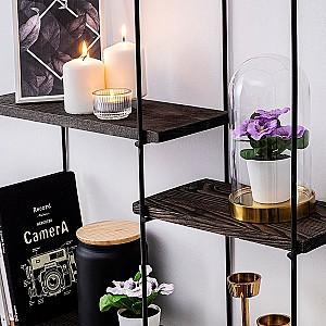 Raft de perete Trendy Liliac Negru/Nuc (Maro)