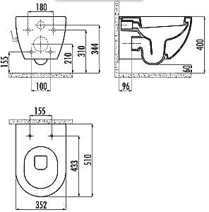 Vas WC Creavit FE322.001 RimOFF/KC 0903.02