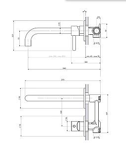 Baterie pentru lavoar Omnires Y Brushed Nickel Y1215HLNI (19-21cm)