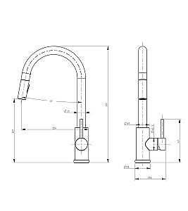 Robinet bucatarie SanDonna AMELIA Black