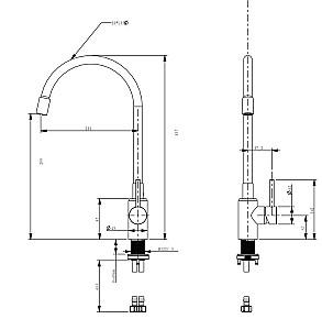 Robinet bucatarie SanDonna LOLA Beige