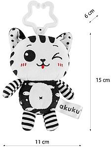 Jucarie bebelus Akuku Kitty Black&White