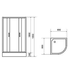 Cabina de dus VLM BE1001/80C Matt