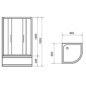 Cabina de dus VLM BE1015/90GC Clear 90x90