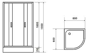 Cabina de dus VLM BS1001 Mosaic 80x80 H195