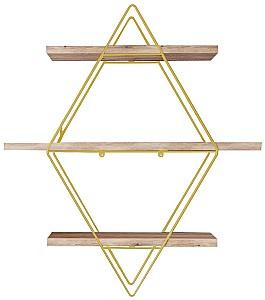 Raft de perete Trendy Prizma Auriu/Maro