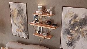 Raft de perete Trendy Prizma Auriu/Maro