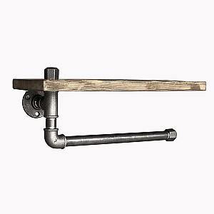 Raft pentru baie Trendy Boruraf035 Negru/Nuc (Maro)