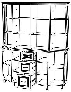 Dulap cu vitrina ML Mobila Liverpool Bufet Nr.6 (SET) Fildes