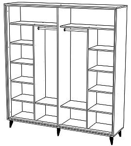 Dulap ML Mobila Oscar Nr.10 Stejar Auriu / Haki Soft Închis