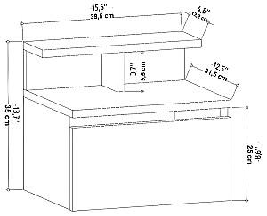 Noptiera Trendy Alice Alb