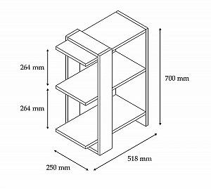 Etajera Trendy Ova Stejar (Maro)/Antracit (Gri)