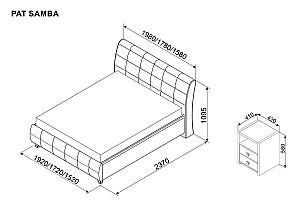 Set dormitor Ambianta Samba 1.4 m Grey, Modern