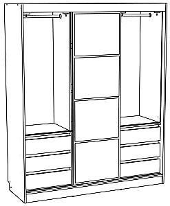 Dulap-cupe ML Mobila Nais 3D 1.8 m Stejar Craft Alb/Antracit