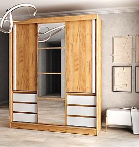 Dulap-cupe ML Mobila Nais 3D 1.8 m Stejar Auriu/Alb