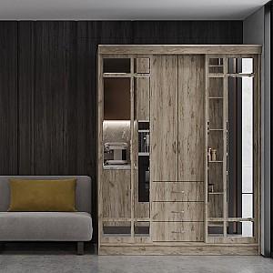 Dulap-cupe ML Mobila Diplomat 1700 Stejar Kraft Gri