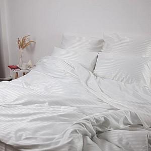 Albituri de pat TEP Stripe Satin 200x220 cm Pure White