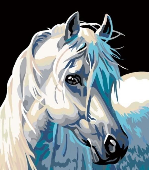 Tablou pe numere PRC Calul alb 03093