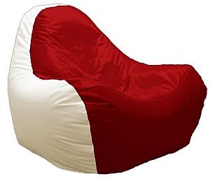 Fotoliu puf Relaxtime HiPoly Medium White/Red