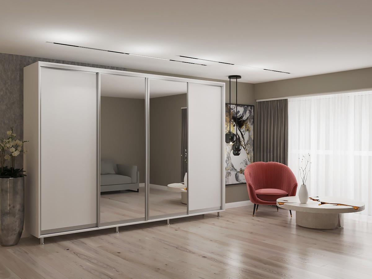 Dulap-cupe My-Style 3.1 x H2.4 m Pal + Oglinda Alb