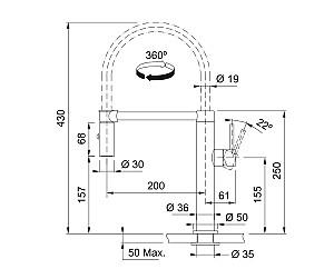 Robinet bucatarie Franke Pescara Semi-Pro (115.0472.960)