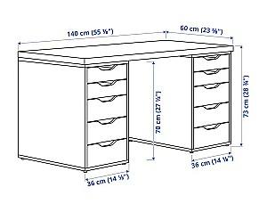 Masa de birou IKEA Lagkapten/Alex  White-Oak