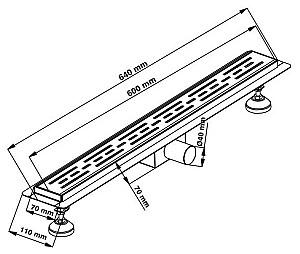 Rigola de dus GEHLER Stone 600x70 EO (BJ-LSF+PG01)