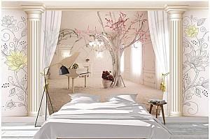 Fototapet 3d Art.Desig Pian și coloane