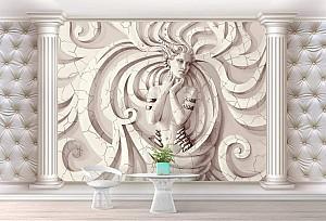 Fototapet 3d Art.Desig Mingea 3D si perete spart_2