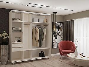 Dulap-cupe My-Style 2.0 x H2.2 m Pal + Oglinda Cenușiu