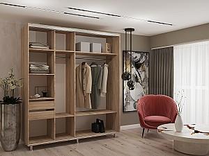 Dulap-cupe My-Style 2.1 x H2.0 m Oglinda Stejar Sonoma