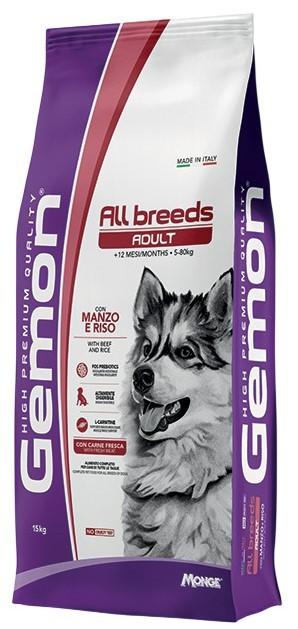 Hrana uscata pentru caini Gemon Dry Dog All Breeds Adult with Beef and Rice 15 kg